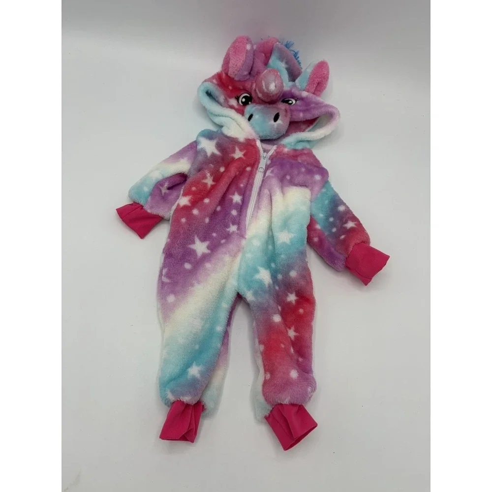 Footed‎ Pajama Unicorn Outfit For Dolls Medium 14-18